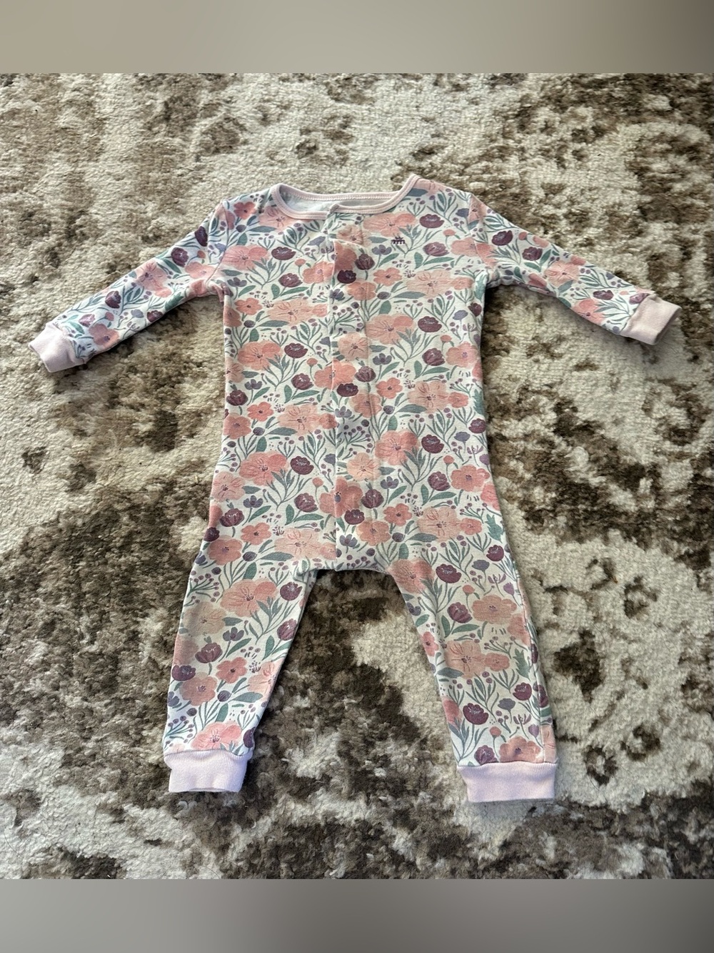 Magnetic Me Pink Floral Baby One-Piece Footie
